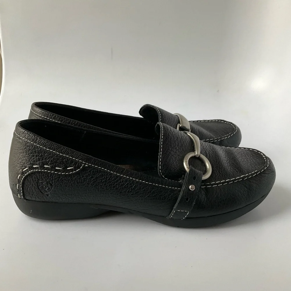 Ariat Black Leather Women Loafers Size 6.5 B - Picture 7 of 10